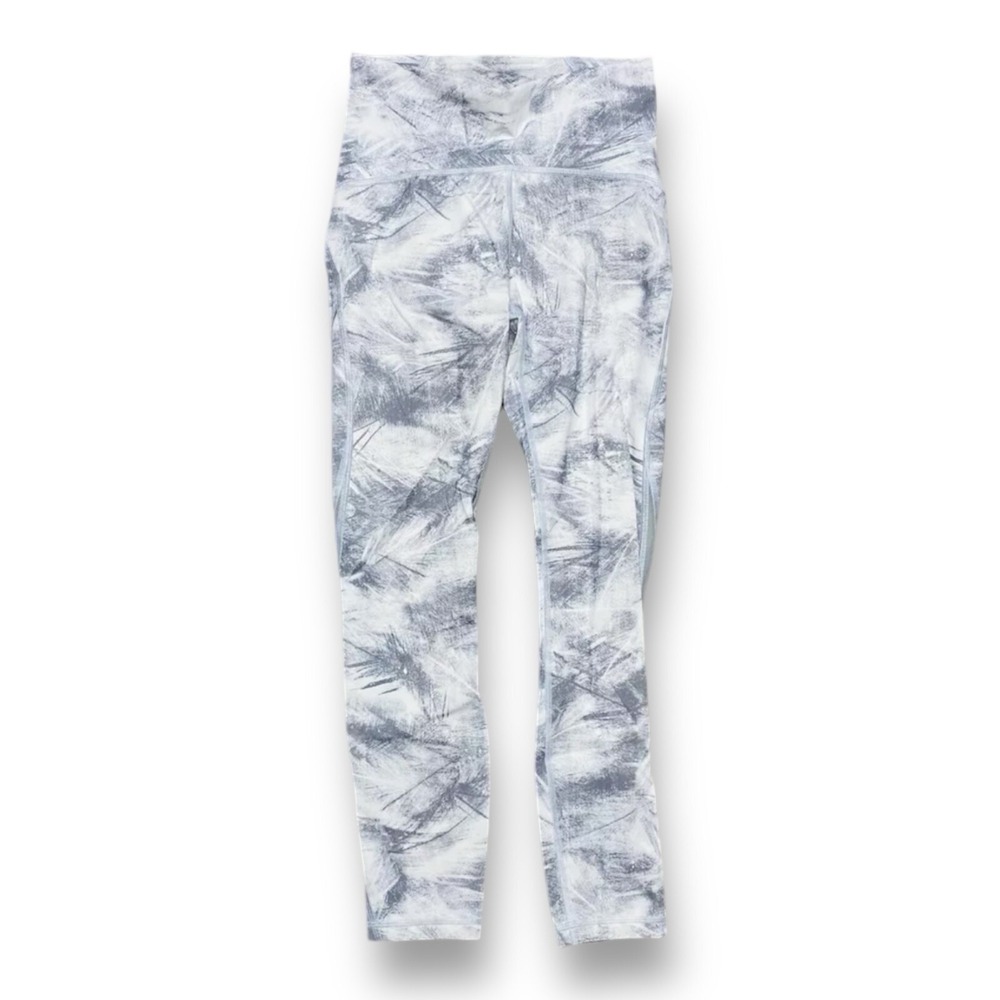 Lululemon Womens White w/ Grey‎ Design All Over Leggings Size 4